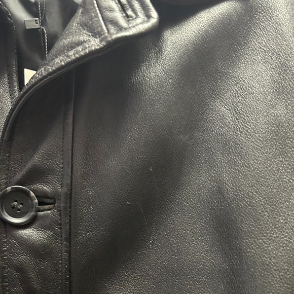 Real leather button down, collared jacket, Chaps Ralph Lauren - Picture 7 of 7